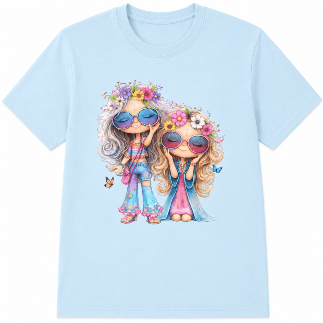 Whimsical Boho Flower-Crowned Friends T-Shirt