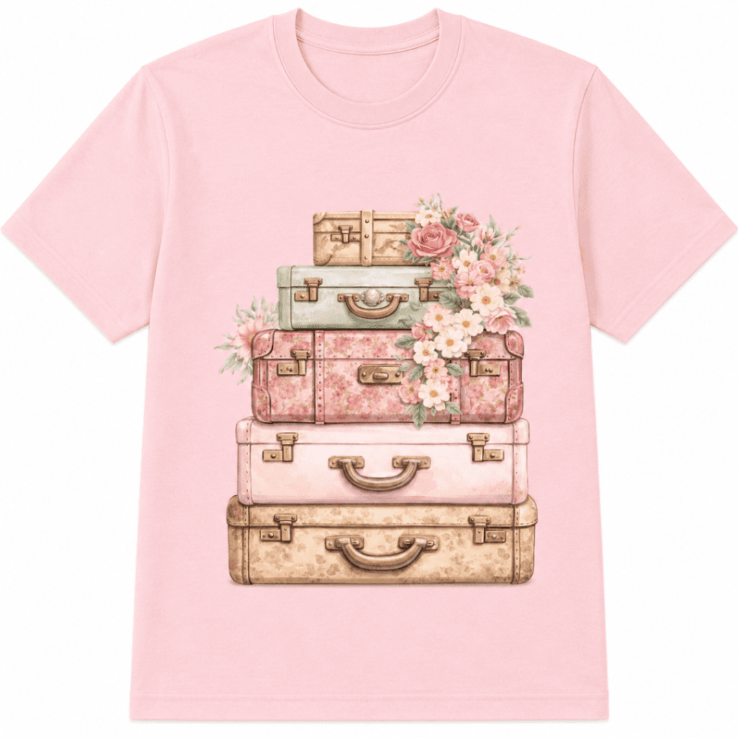 Pastel Suitcase Floral T-Shirt