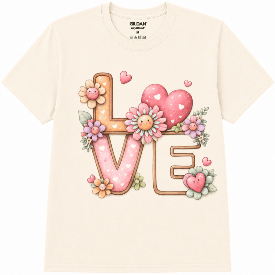 Pastel Floral LOVE T-Shirt