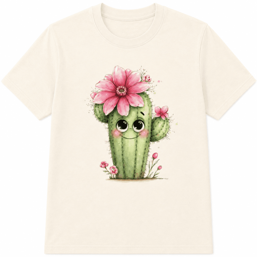 Kawaii Watercolour Cactus T-Shirt