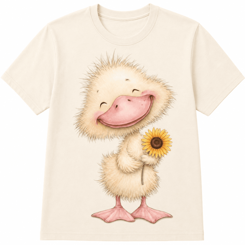 Cute Duckling with Sunflower T-Shirt