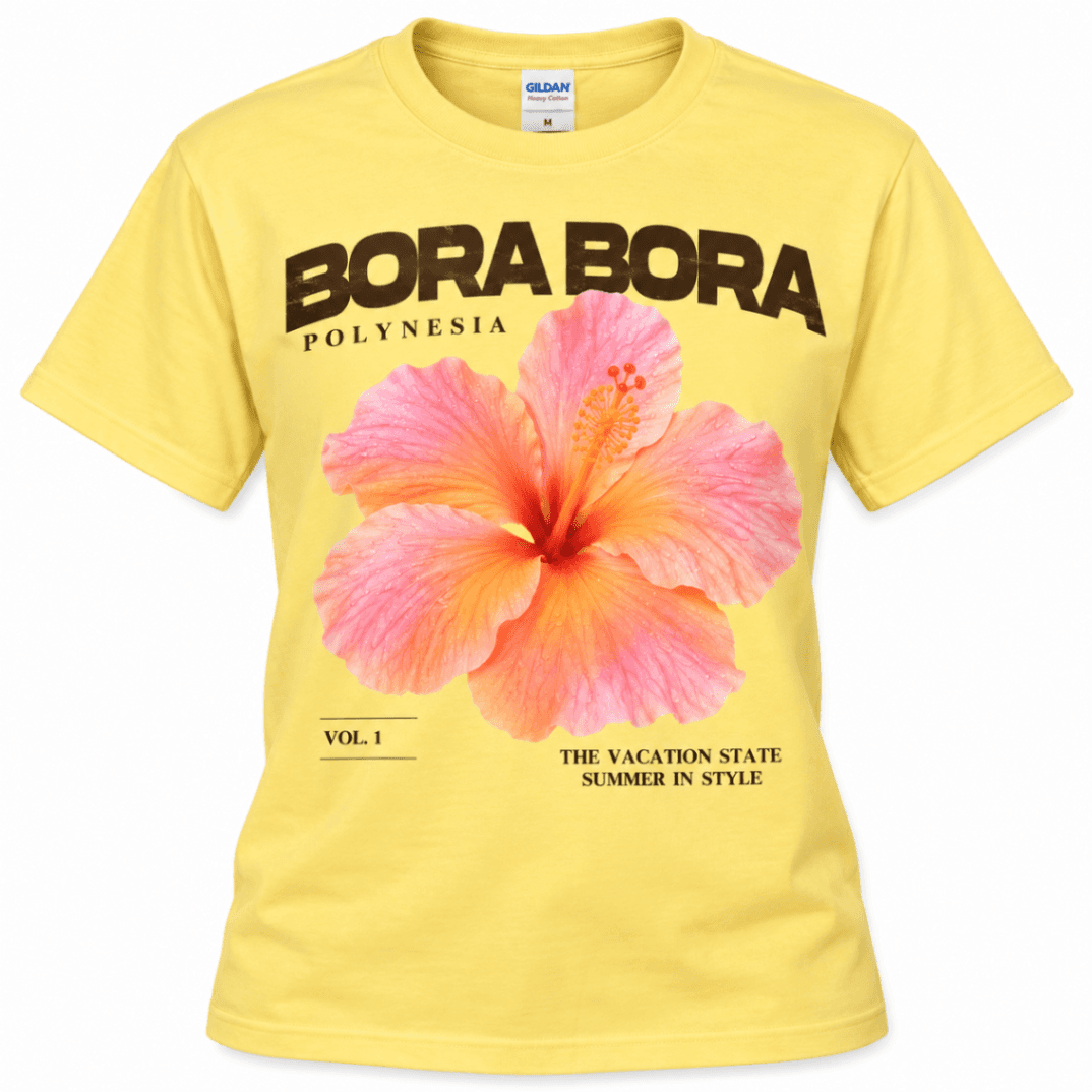 Bora Bora Tropical Flower Graphic T-Shirt