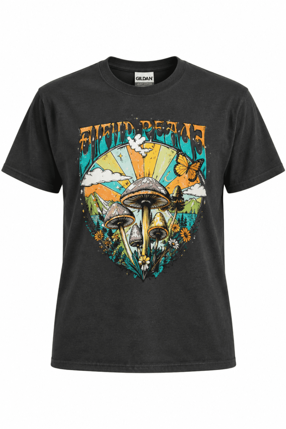 Elevated Psychedelic Nature Graphic T-Shirt