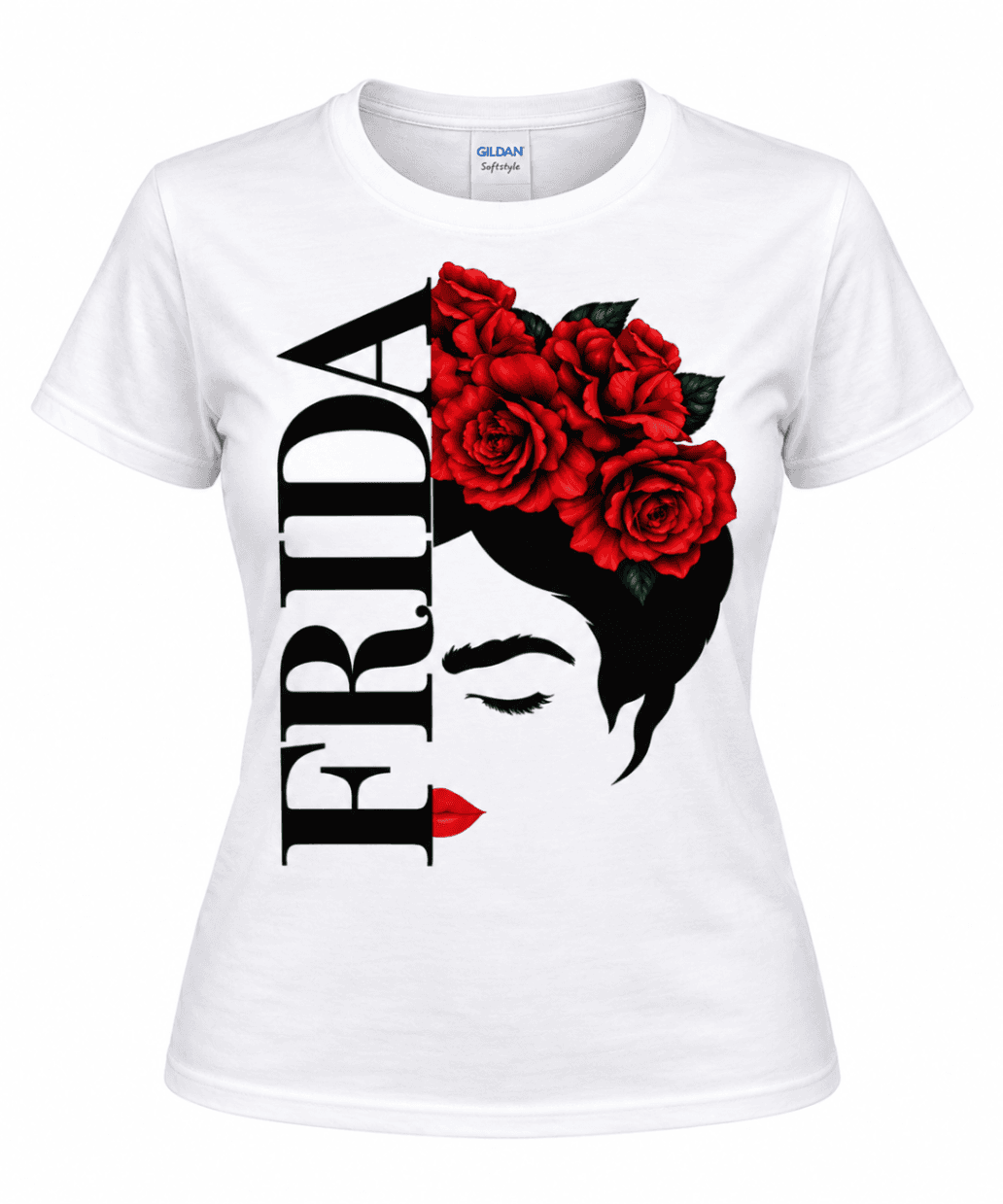 Frida Red Roses Graphic T-Shirt