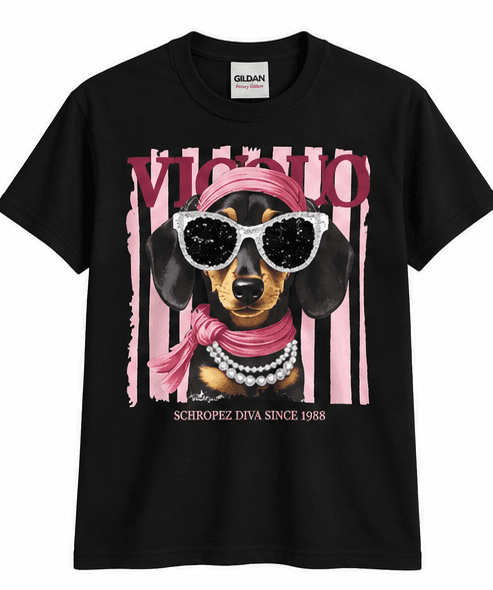 Vicious Diva Dachshund Graphic T-Shirt