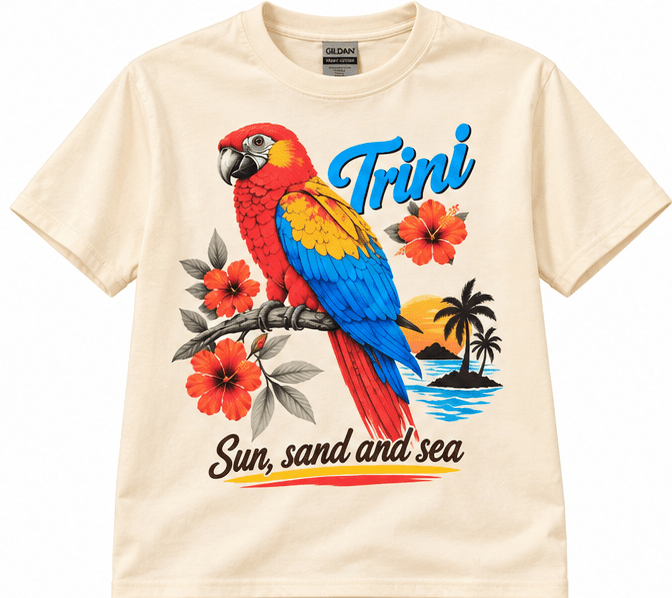 Trini Sun Sand and Sea Graphic T-Shirt